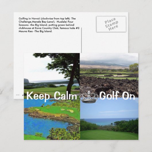 Kalm aan Golf Hawaii Briefkaart (Voorkant / Achterkant)