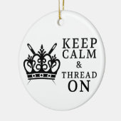 Kalm aan handwerk houden keramisch ornament (Links)