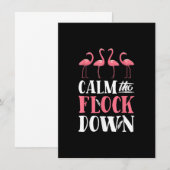 Kalm aan het shirt roze flamingo vrouwen Su Kaart (Voorkant / Achterkant)