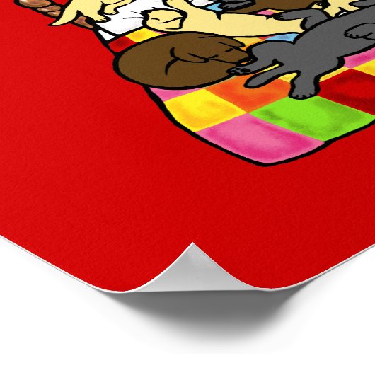 Kalm aan labradors houden poster (Hoek)