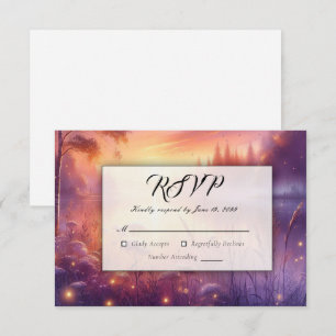 Kalm avondlicht aan het meer RSVP kaartje