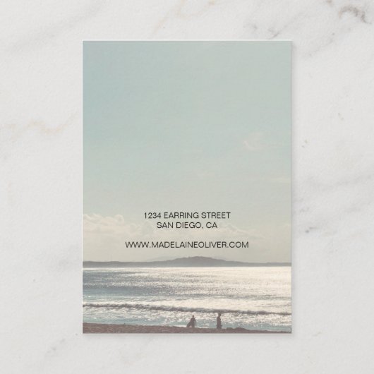 Kalm Beach Scene Ketting Display Visitekaartje (Achterkant)