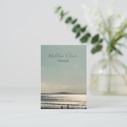 Kalm Beach Scene Ketting Display Visitekaartje (Staand voorkant)