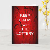 KALM BEHOEVEN IK DE LOTTERY HEB gewonnen Kaart (Gele Bloem)