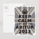 KALM BEHOUDEN IK HEB DE ABITUR 2013 BRIEFKAART (Voorkant / Achterkant)