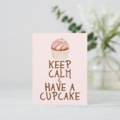Kalm bewaren Een cupcake - roze Briefkaart (Staand voorkant)