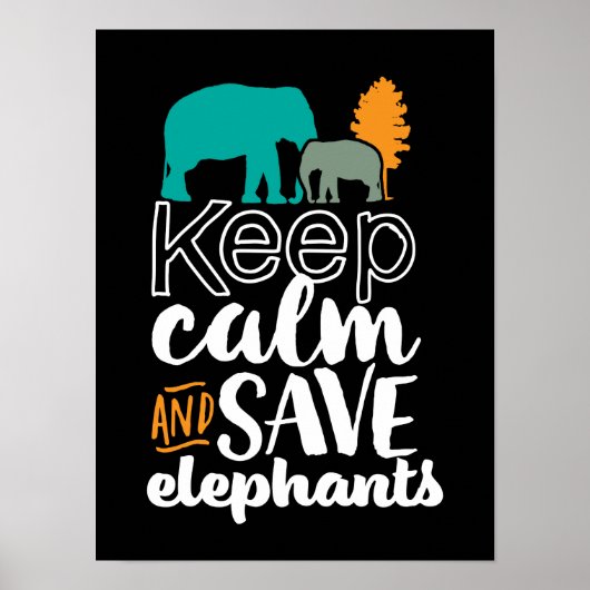 Kalm bewaren Elephants Dierenvriend Volunteer Poster (Voorkant)