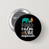 Kalm bewaren Elephants Dierenvriend Volunteer Ronde Button 5,7 Cm (Voorkant /achterkant)