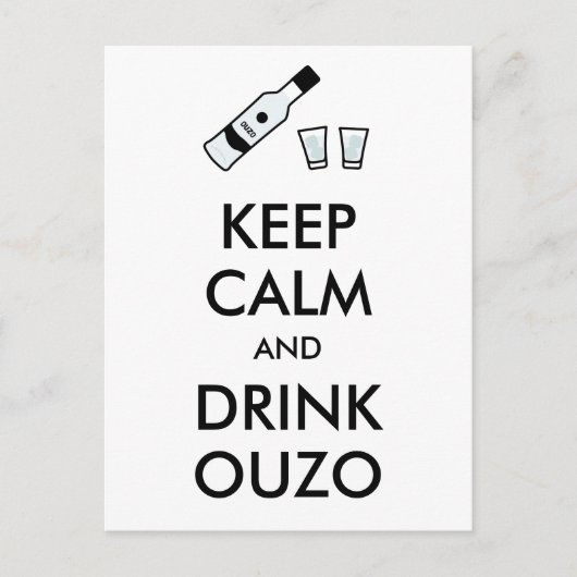 Kalm bewaren en Drink Ouzo houden Briefkaart (Voorkant)