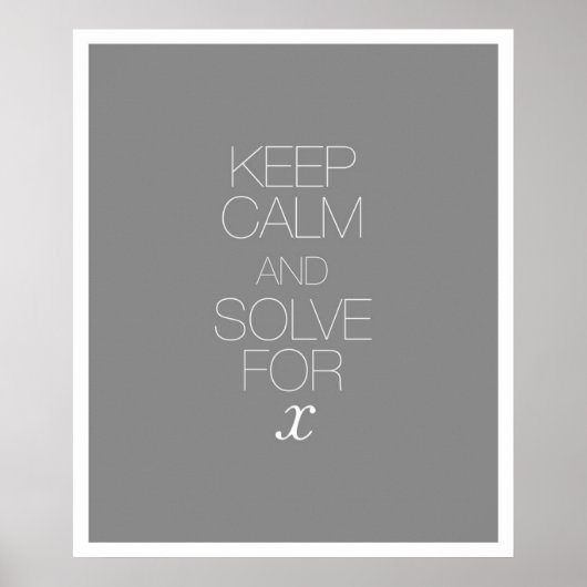Kalm bewaren en Oplossen voor X Poster (Voorkant)
