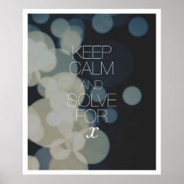 Kalm bewaren en Oplossen voor X Poster