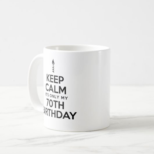 Kalm bewaren - Mok 70e verjaardag (Voorkant links)
