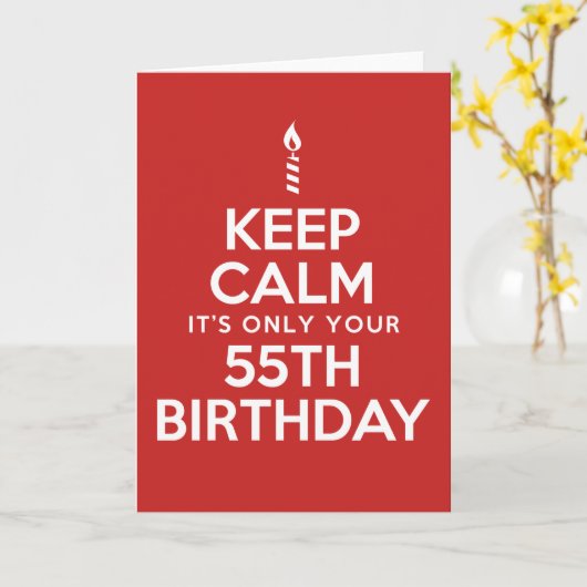 Kalm bewaren Slechts 55e verjaardag Kaart (Gele Bloem)
