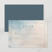 Kalm Blauw Aquarel RSVP Kaartje (Voorkant / Achterkant)