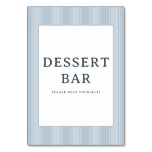 Kalm Blauw Minimalistisch Dessertbar Bord Kaart