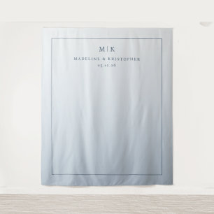Kalm blauw minimalistische gradiënt wandkleed