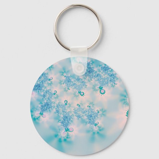 Kalm Blauwe Meditatie Vlinder Kunst Sleutelhanger (Voorkant)