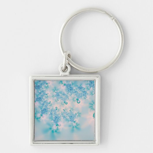 Kalm Blauwe Meditatie Vlinder Kunst Sleutelhanger (Voorkant)