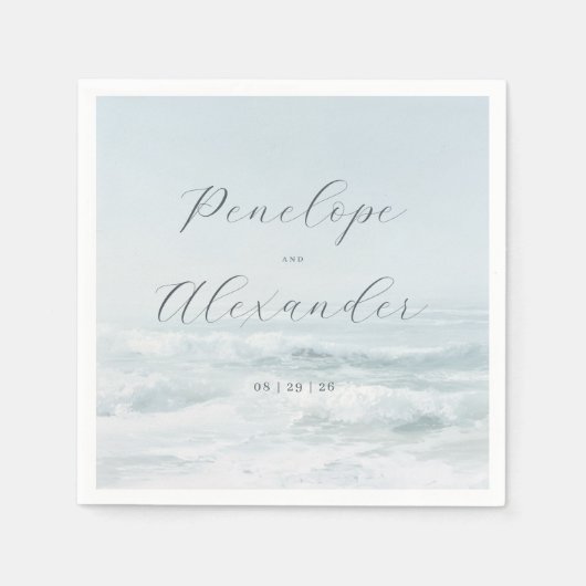 Kalm blauwe oceaan golven servet (Voorkant)