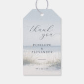 Kalm Blauwe Strand Scène Cadeaulabel (Achterkant)