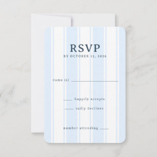 Kalm blauwe strepen RSVP kaartje