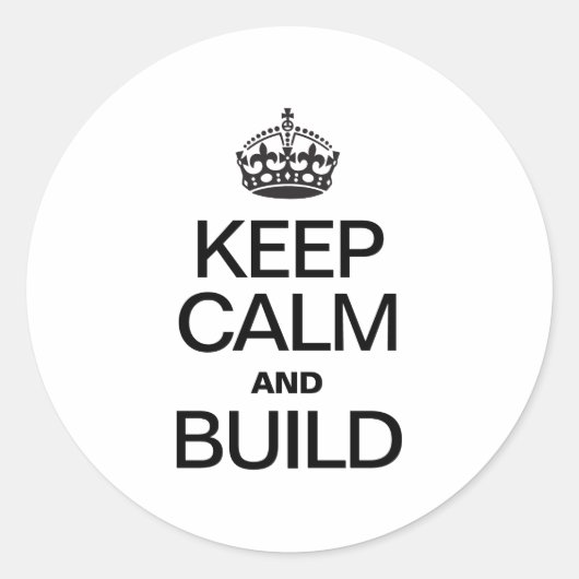 KALM BLIJVEN EN BOUWEN RONDE STICKER (Voorkant)