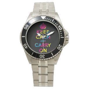 kalm blijven en doorgaan - CMYK Horloge