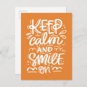 Kalm blijven en glimlachen briefkaart (Voorkant / Achterkant)