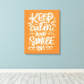 Kalm blijven en glimlachen canvas afdruk (Insitu (Houten vloer))