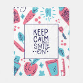 Kalm blijven en glimlachen | Snop. Fleece Deken (Voorkant)