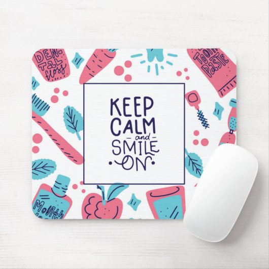 Kalm blijven en glimlachen | Snop. Muismat (Met muis)