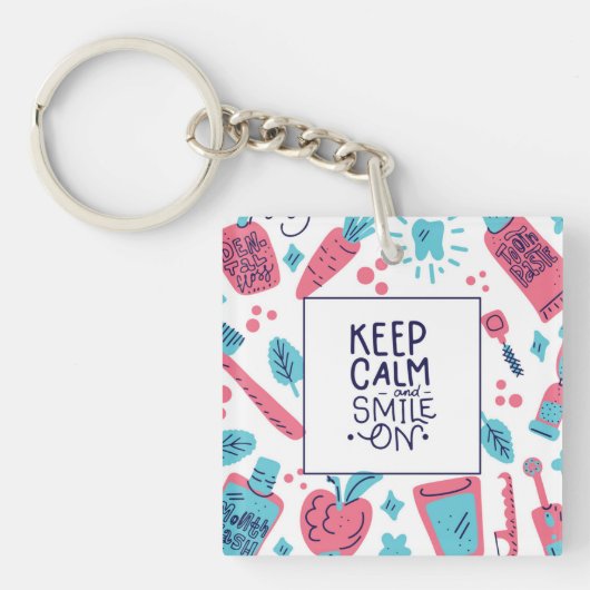 Kalm blijven en glimlachen | Snop. Sleutelhanger (Voorkant)