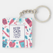 Kalm blijven en glimlachen | Snop. Sleutelhanger (Achterkant)