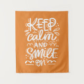Kalm blijven en glimlachen wandkleed (Voorkant)