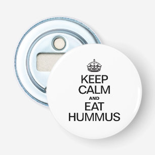 KALM BLIJVEN EN HUMMUS ETEN BUTTON FLESOPENER