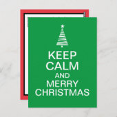 Kalm blijven en vrolijk kerstfeest briefkaart (Voorkant / Achterkant)