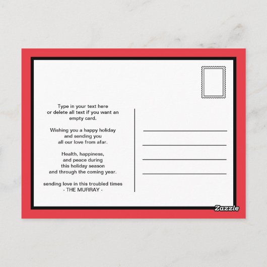 Kalm blijven en vrolijk kerstfeest briefkaart (Achterkant)