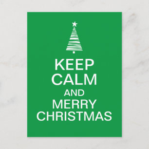 Kalm blijven en vrolijk kerstfeest briefkaart