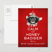 Kalm blijven, of Honey Badger... Briefkaart (Voorkant / Achterkant)