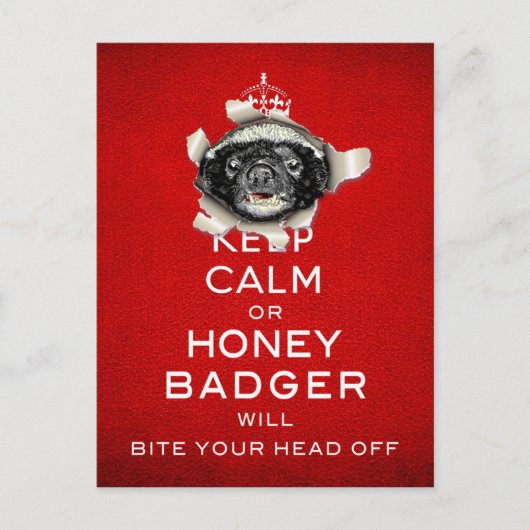 Kalm blijven, of Honey Badger... Briefkaart (Voorkant)