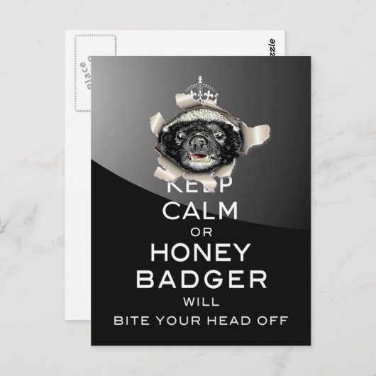 Kalm blijven, of Honey Badger... Briefkaart (Voorkant / Achterkant)