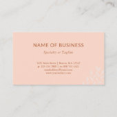 Kalm Blush & Sinaasappel groen bladeren Visitekaartje (Achterkant)