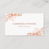 Kalm Blush & Sinaasappel groen bladeren Visitekaartje (Voorkant)