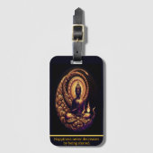 Kalm Buddha die mediteert in de kosmos Bagagelabel (Voorkant (verticaal))