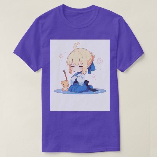 Kalm Chibi Saber T-shirt (Design voorkant)