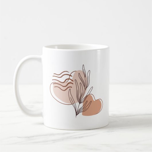 Kalm Creativiteit Minimalistische Abstracte Boho E Koffiemok (Links)