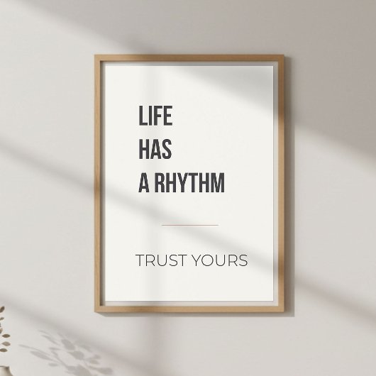 Kalm Denkpatroon Minimaal Decor. Muziek Citaat Poster