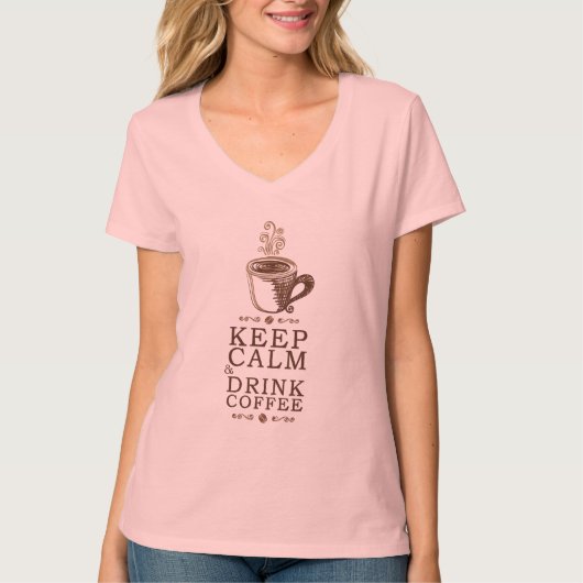 Kalm Drink koffie houden T-shirt (Voorkant)