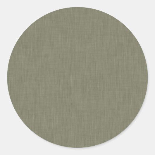 Kalm & eenvoudig olijfgroen gestructureerde achter ronde sticker (Voorkant)