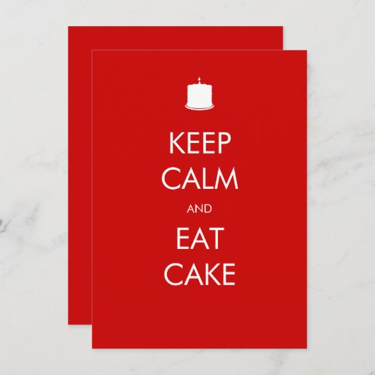 Kalm eet Cake 40e verjaardag uitnodiging (Voorkant / Achterkant)